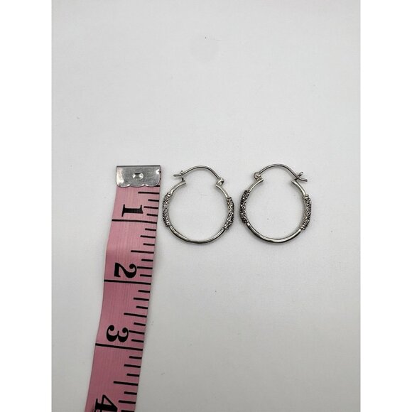 Sarda Bali Hinged Sterling Silver 925 Classic Hoop Earrings 5.6g 1.25” - Picture 3 of 5